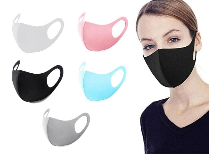 [ 2-PACK ] - Tvättbar Mask / Munskydd / Ansiktsmask - Svart