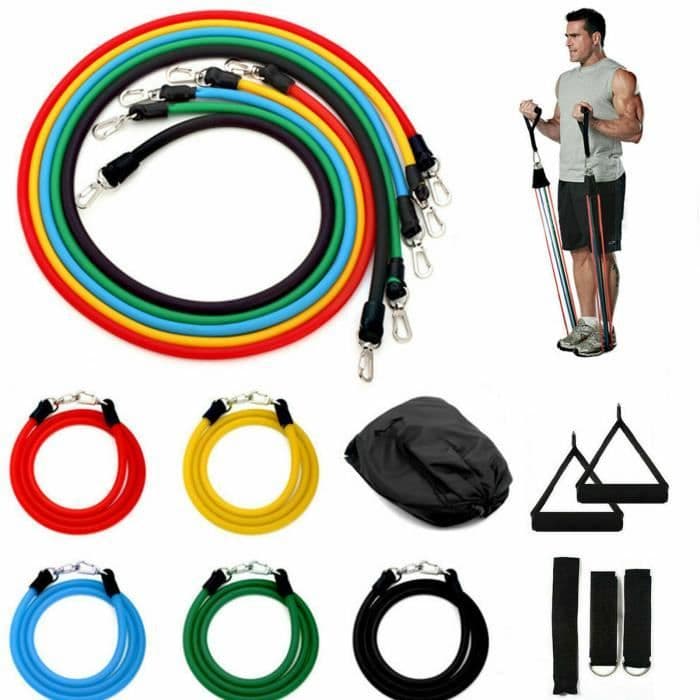 [Yezoos] Resistance Bands Set med 11 för träningsövningar, yoga, pilates och magträning
