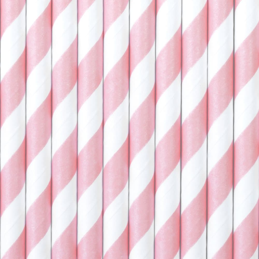 10 papperssugrör pastellrosa - Unicorn