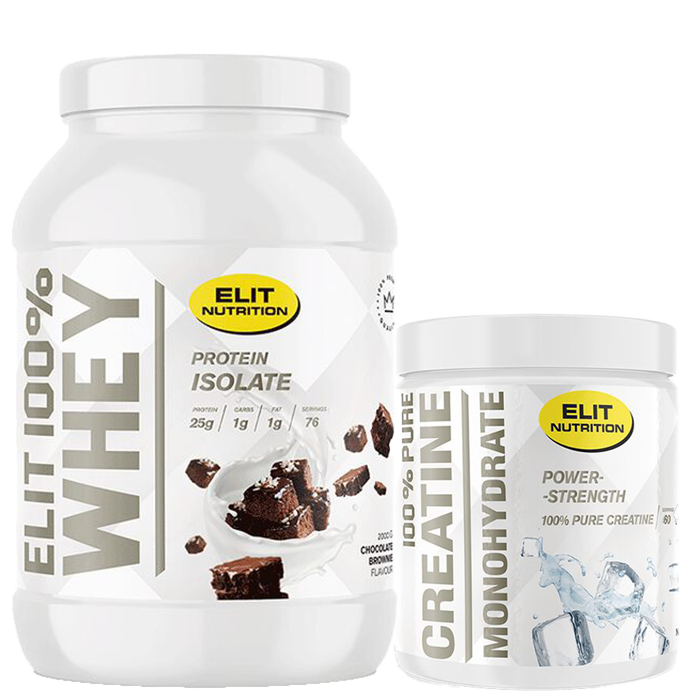 100% Pure Kreatin Monohydrat 300 g - 100% Vassleprotein 900 g