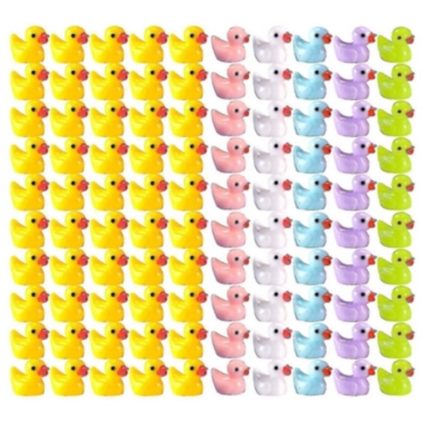 100 st Tiny Ducks Set Dekoration Realistisk Form Hållbar Harts Förtjusande ankor för jul födelsedagsfest Barnens dag