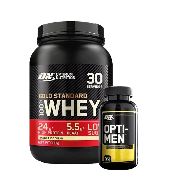 100% Whey Gold Standard Vassleprotein 908 g - Opti-Men, 90 Tabletter
