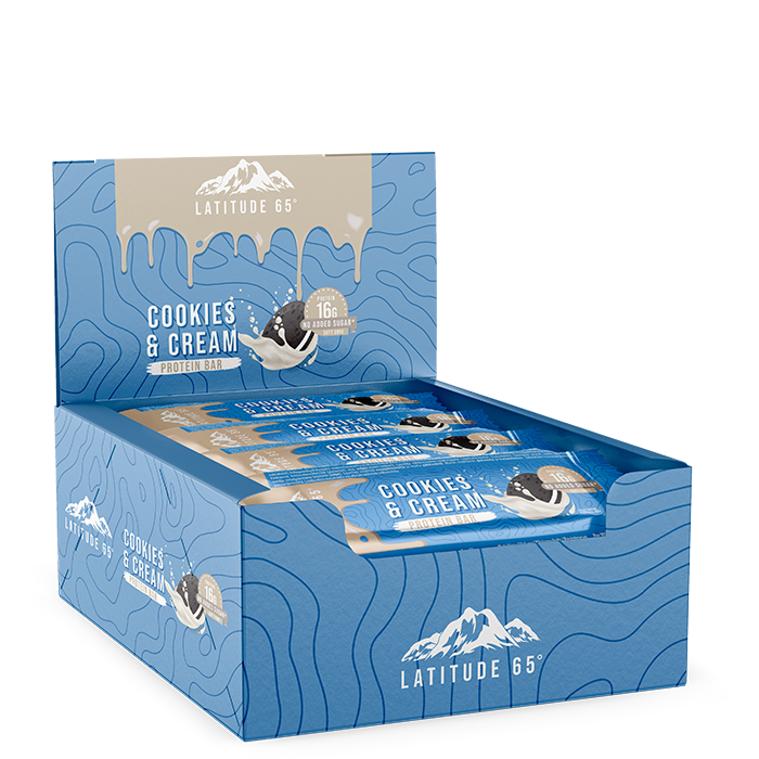 12 x Latitude 65 Protein Bar 45 g Cookies & Cream