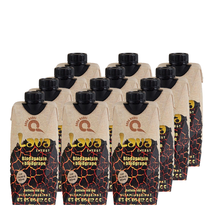 12 x LAVA Energy, 500 ml, Blodapelsin/Blodgrape