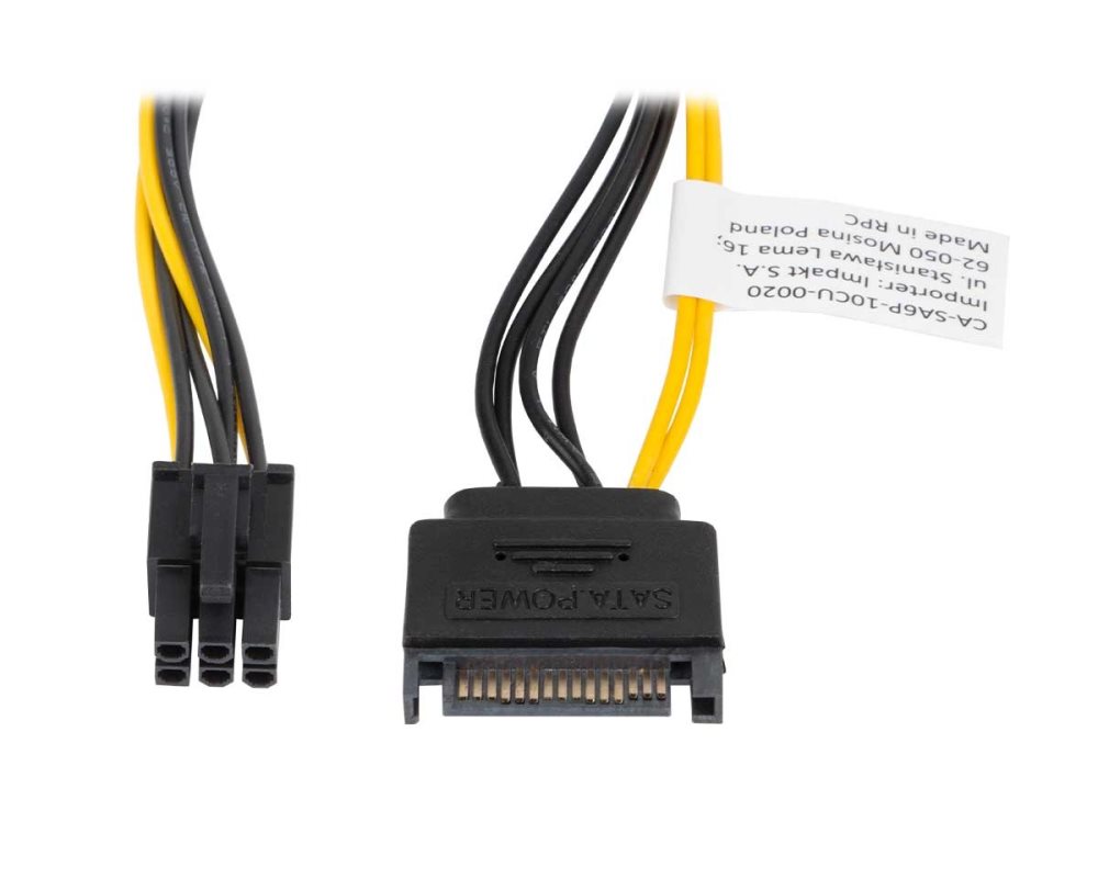 15-pin SATA hane)till 6-pin PCI Express hane)