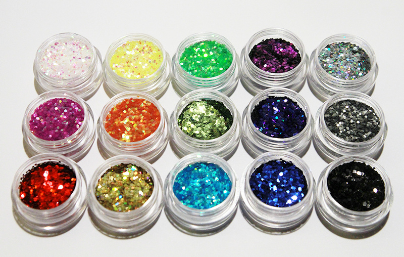 15st burkar Hexagon glitter
