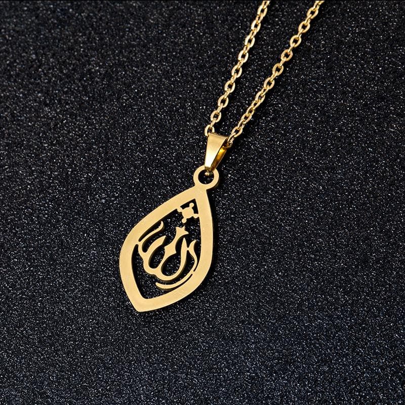 18k guldpläterad hängsmycke smycke religös utskuret guld islam allah
