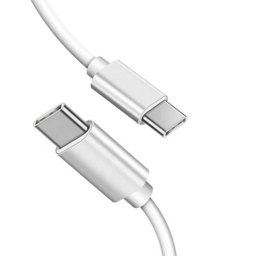 1M Universell USB-C till USB-C Quick Charge Laddkabel Vit