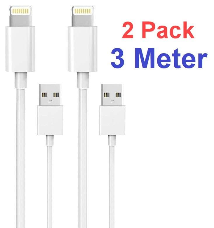 2-Pack 2M Lightning laddare iPhone 13/12/11/ Xs/Max/X/8/7/6/5/SE