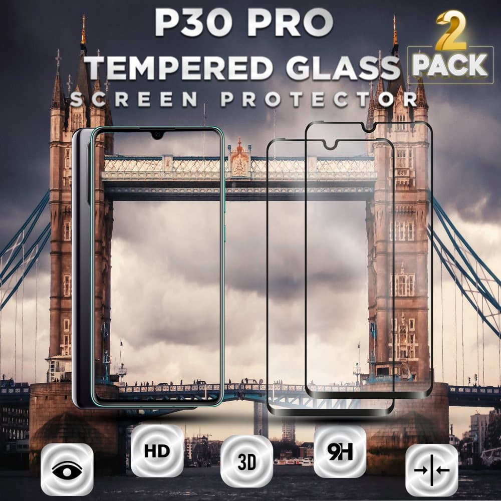 2 Pack Huawei P30 Pro - Härdat glas 9H – 3D Super kvalitet