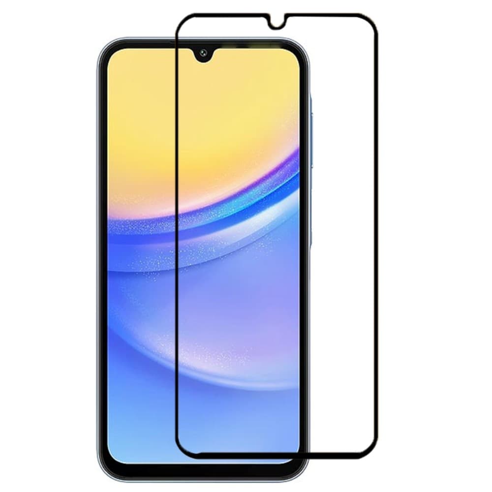 2-PACK SKALO Samsung A15 5G Heltäckande Skärmskydd Härdat Glas - Svart