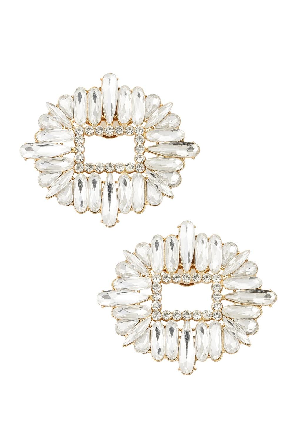 2 st / 1 par Guld Skosmycken Skoklämmor Shoe Clips med Kristaller / Strass - Chic