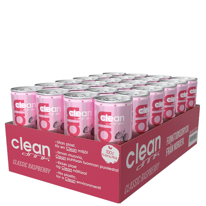 24 x Clean Drink, 330 ml, Classic Raspberry