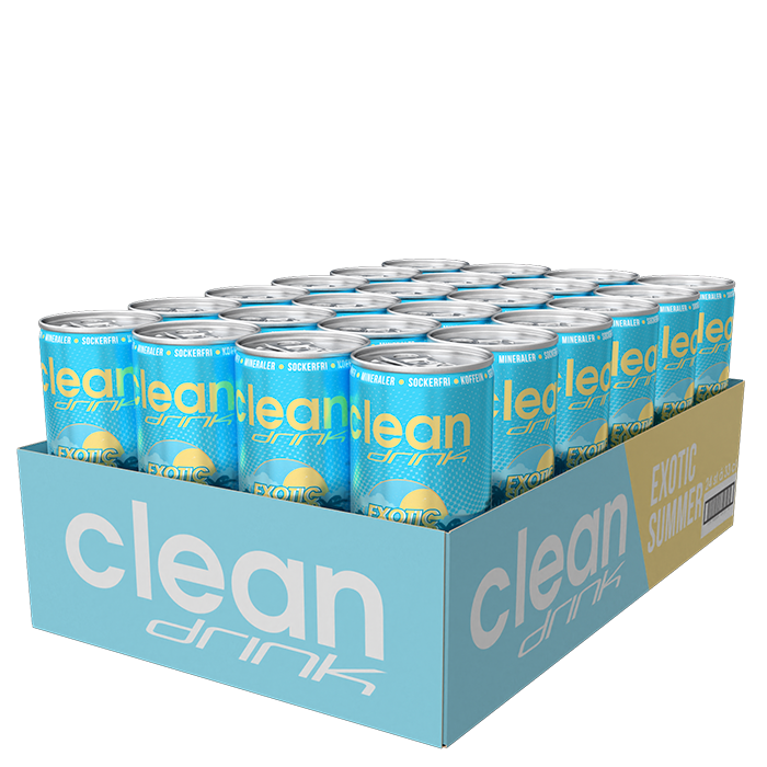 24 x Clean Drink, 330 ml, Strawberry/Cherry Sunset