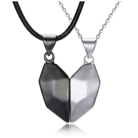 2st Kärlekspar Halsband Separerbart Hjärthänge Yin Yang Anpassad gravyr Magnetisk Ömsesidig Attraktion Vänskap Kärlek Cadea