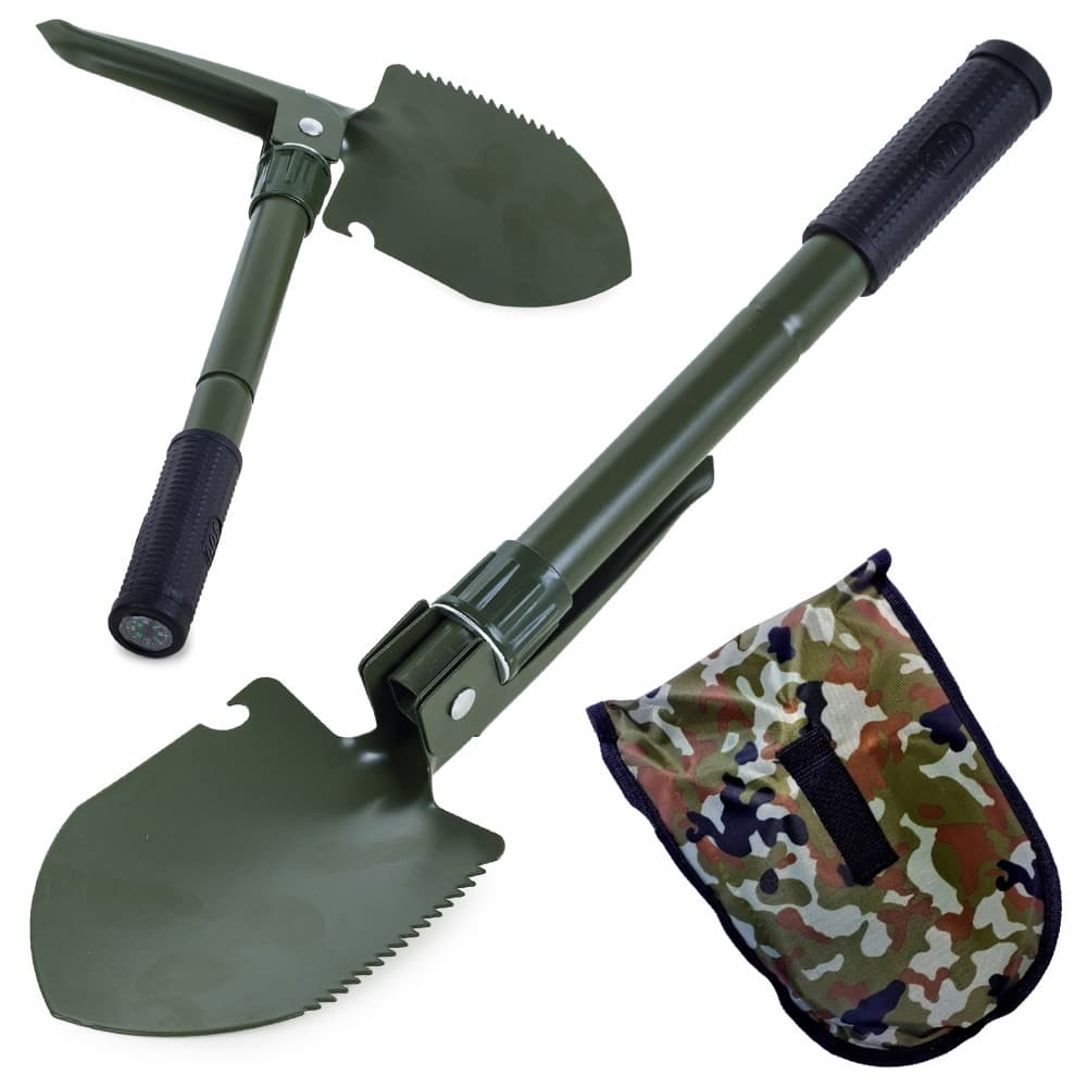 3-i-1 Hopfällbar Spade/Hacka/Såg - Camping