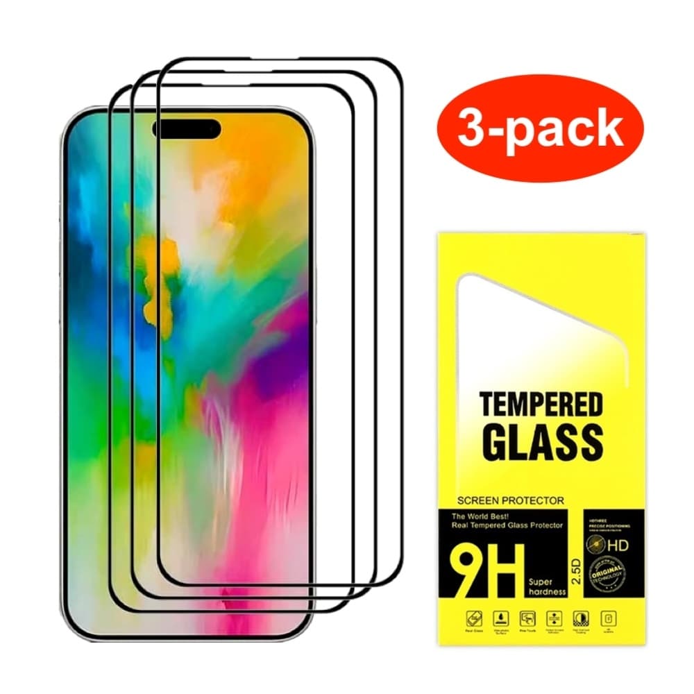 3-pack Härdat glas iPhone 16/16 Pro/16 Pro Max - Skärmskydd