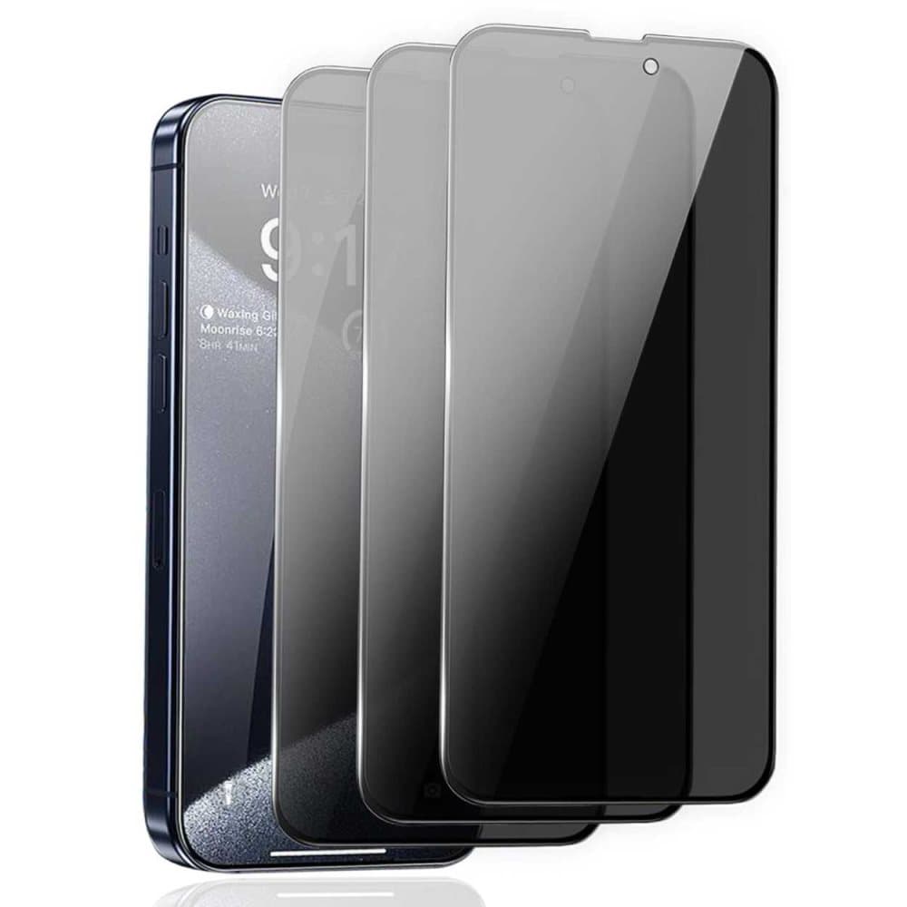 3-Pack iPhone 16 Pro Max Privacy Skärmskydd Heltäckande HD Härdat Glas