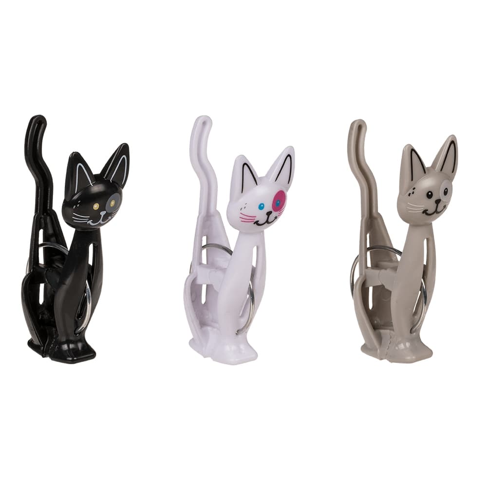 3-Pack - Påsklämma - Klämmor till Påse - Katt