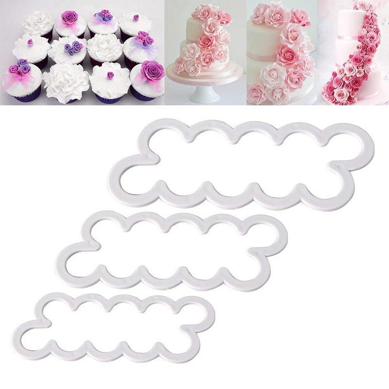 3-pack Rosutstickare - marsipan rosor - formar - bakning
