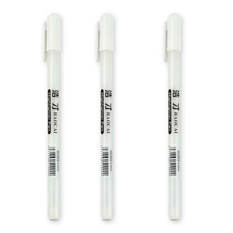 3-pack Vit märkpenna, blackboardpenna med 0-8mm kulspets-udd