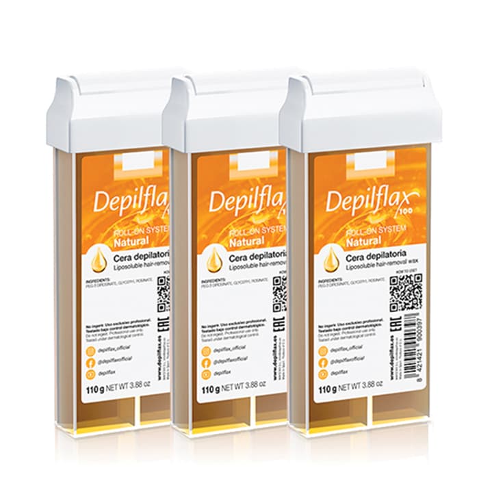 3st NATURAL varm vax roll-on kassett, Depilflax 0111
