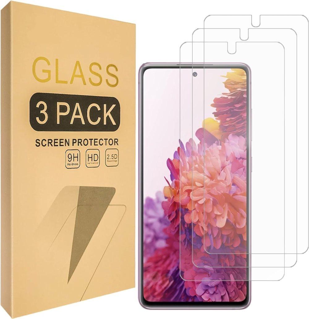 3x Härdat Glasskydd Samsung S20 FE Full Fit , Fingerprint