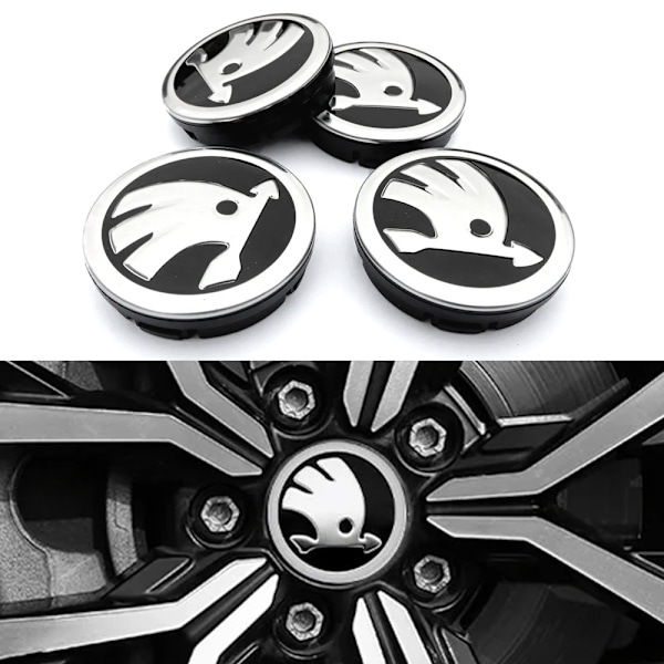Skoda Centrumkåpor Hjulnav Emblem Bil