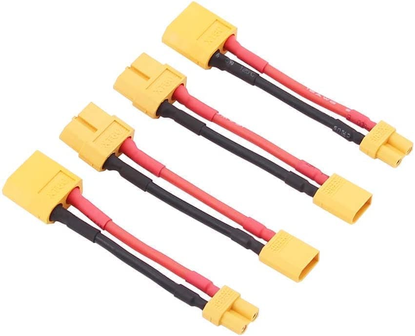 4 stycken XT30 till XT60 hankontakt 16awg 5cm - Tillbehör till Fjärrstyrda Leksaker kabeladaptrar