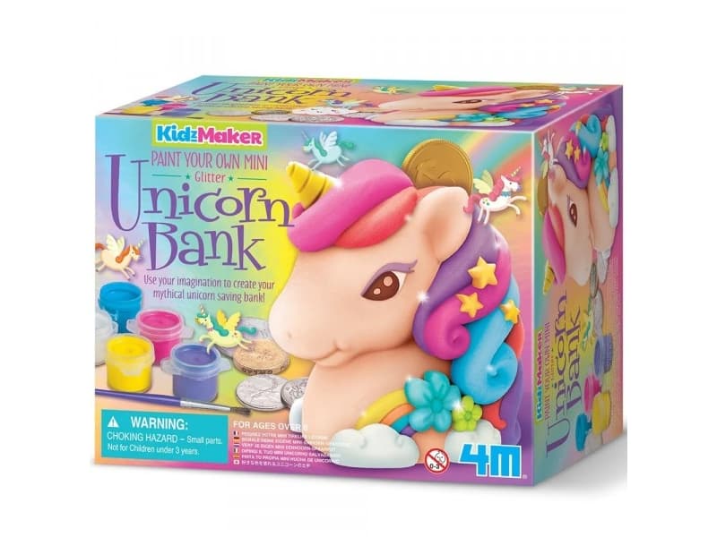 4M KidzMaker Paint Your Own Mini Glitter Unicorn Bank