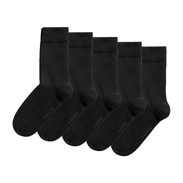 5-Pack Essential Ankle Sock, Black, 36-40