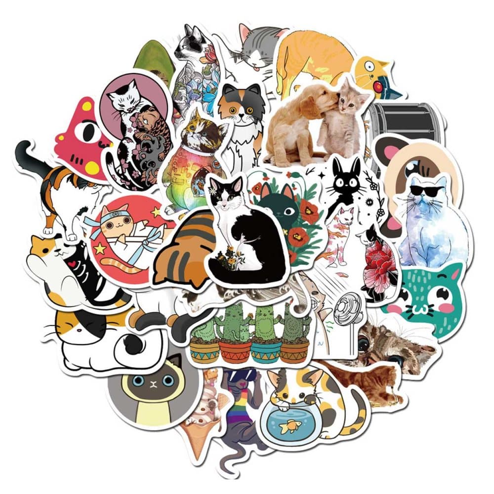 50-pack Klistermärken Dekaler Scrapbook Katter Cats
