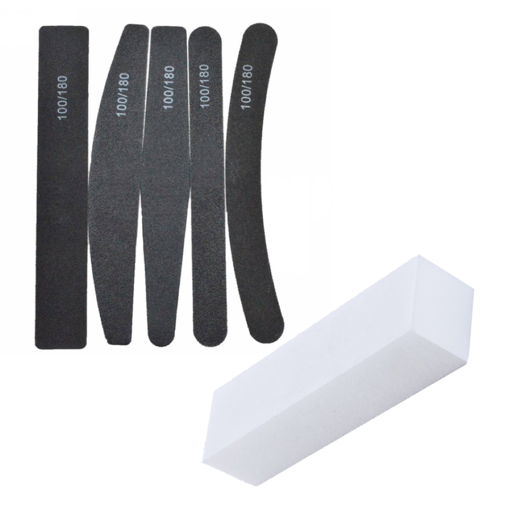 5st nagelfilar dubbelsidiga - 100/180 - Bufferfil