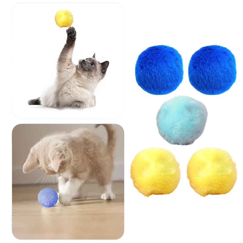 Pom Pom bollar Rolig leksak för Katter Fluffig Mjuk