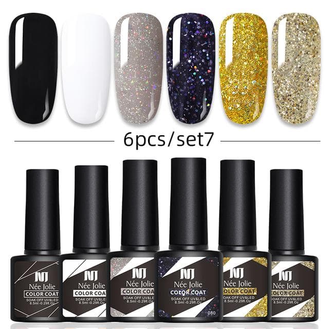 6 st 8,5 ml Gel Nagellack Set