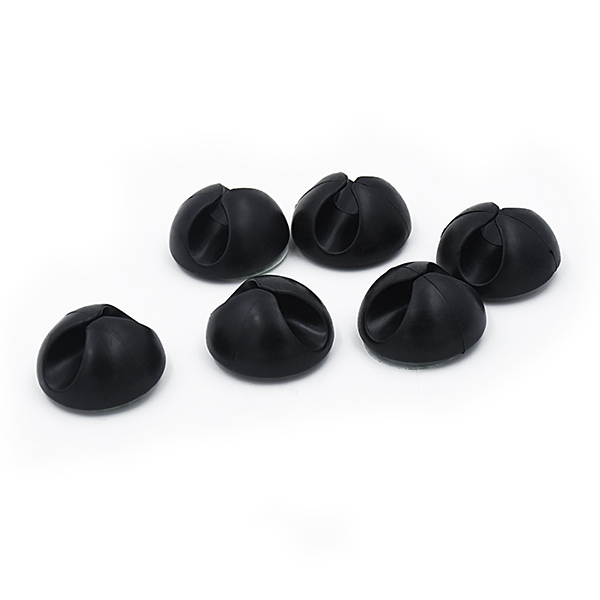 á 6 stk- Cable drop, ledningsholder, pk- black