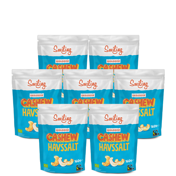 7 x Naturgodis Cashewnötter 160 g