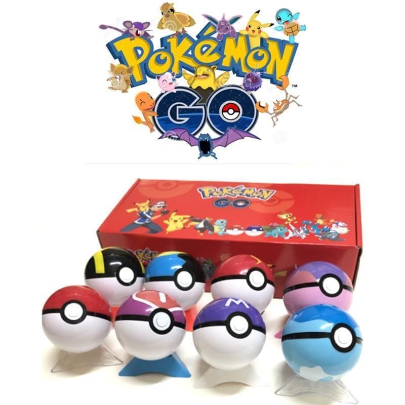 8 set Pokéboll-8 set Pokemon Figurer-8 set Bas