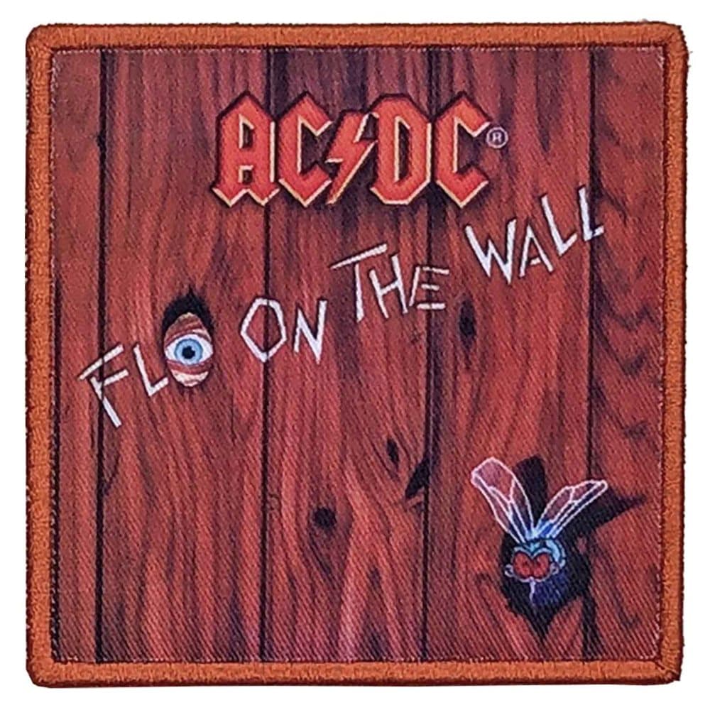 AC/DC Patch Fly On The Wall Band Logo Official Brown Accessory Size