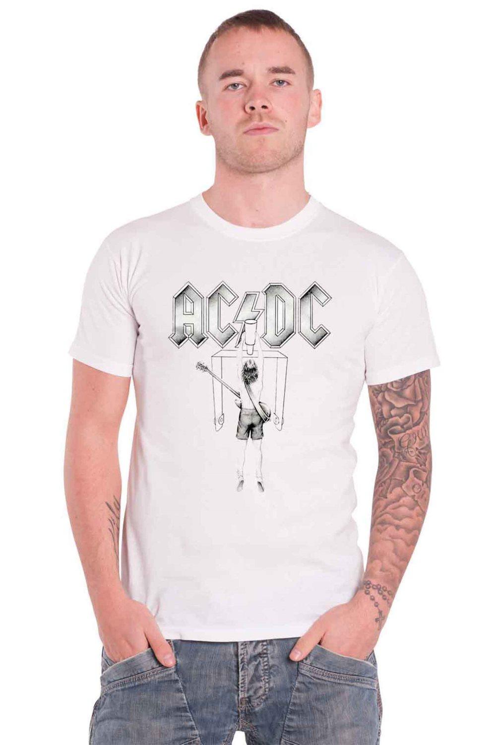 AC/DC T Shirt Flick of the Switch band logo Official Unisex white