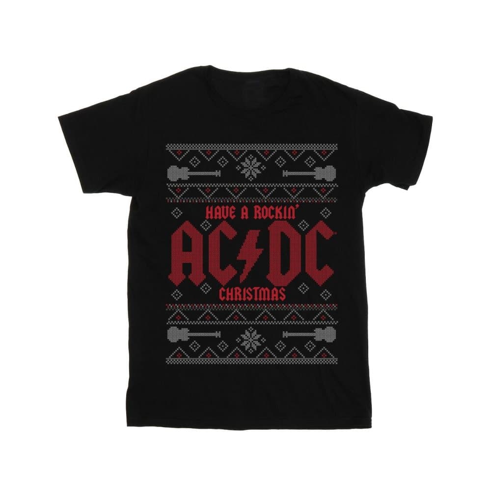 ACDC T-shirt för män med texten Have A Rockin Christmas