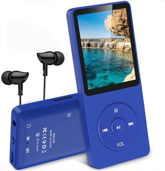 AGPTEK Classic Mp3-spelare Ultralång batteritid upp till 70 timmars musikuppspelning med 1,8 tums skärm