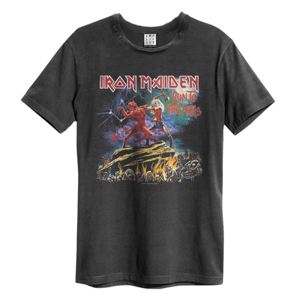 Amplified Unisex vuxen Run To The Hills Iron Maiden T-Shirt