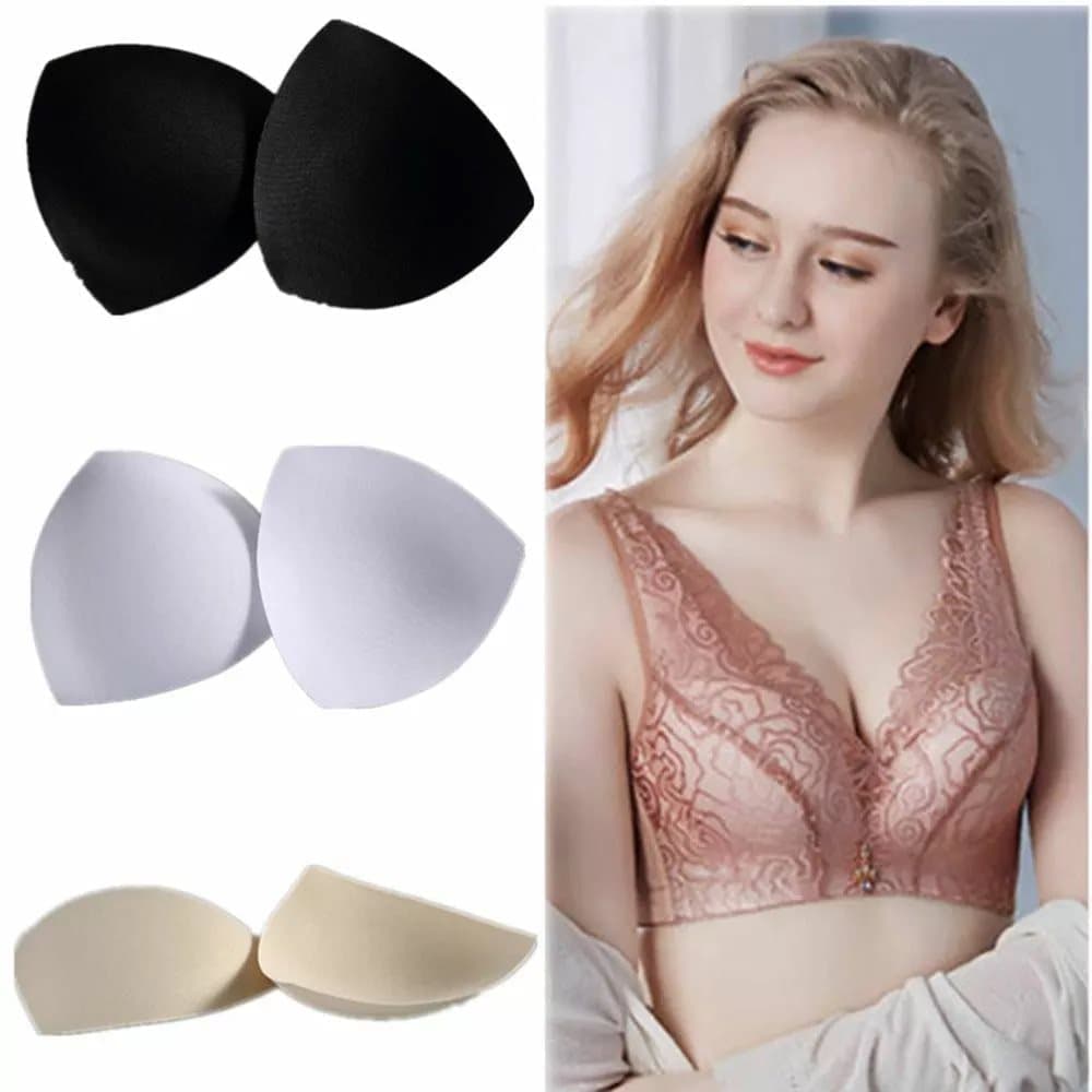 Avtagbara bröst-Push Up-kuddar Soft Cup Foam BH Insert Foam Triangle BH Pad (färg- svart, vit, hudfärg, 3 par)