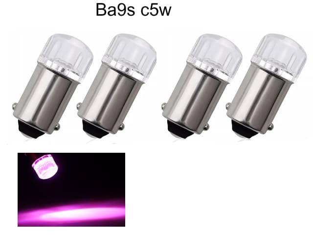 BA9S Rosa rundstrålande t4w led med fluxled chip