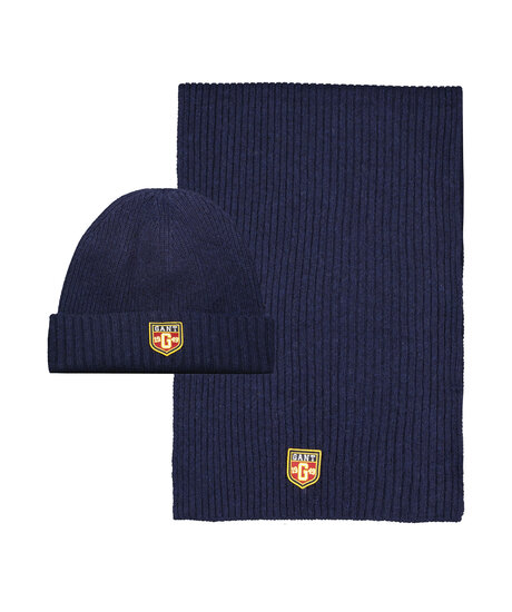 Badge Wool Beanie/Scarf