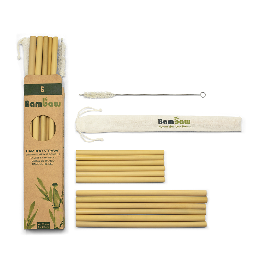 Bambaw - Sugrör i Ekologisk Bambu 14 cm - 22 cm