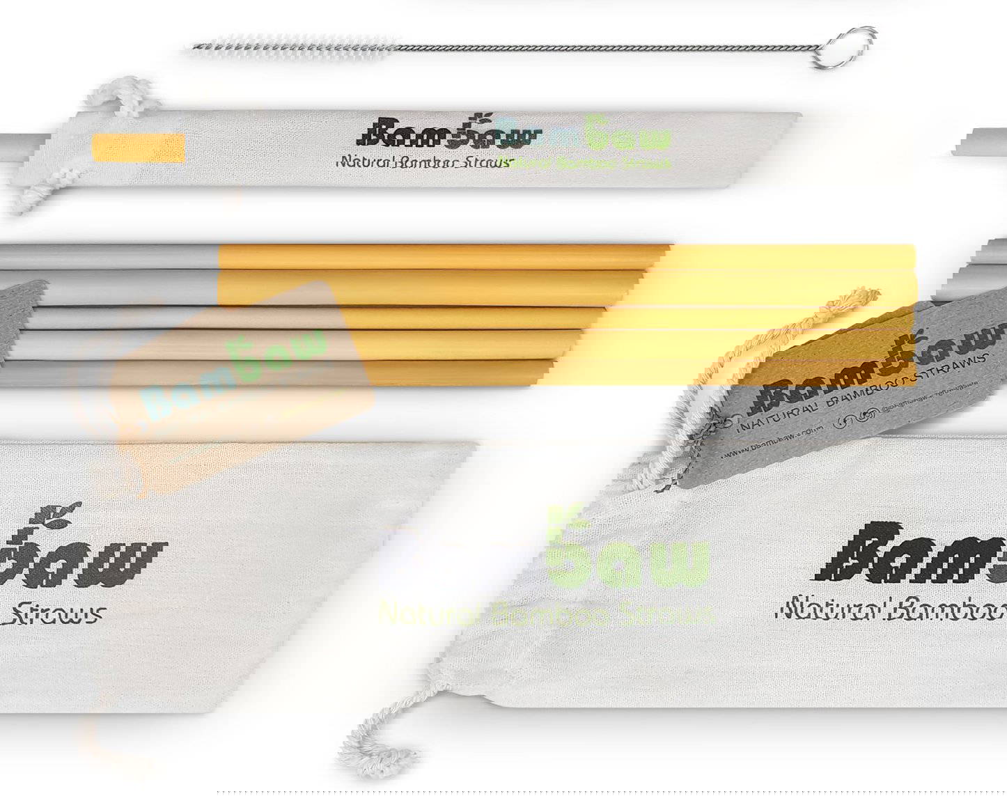 Bambaw - Sugrör i Ekologisk Bambu 22 cm