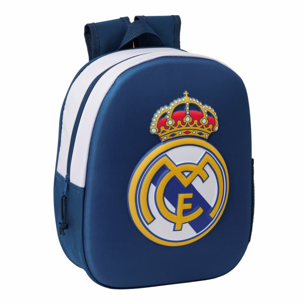 Barnryggsäck Real Madrid C-F- Svart 27 x 33 x 10 cm 3D