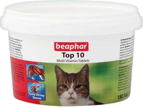 Beaphar TOP 10 Cat vitaminpreparat med taurin för katter 180 tabletter